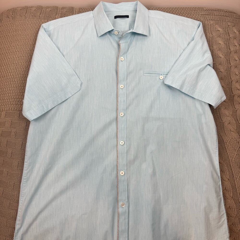 Zachary Prell Light Blue Men's Button Down Pocket Shirt ~ XL